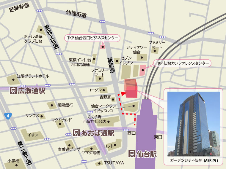 TKPガーデンシティ仙台の地図