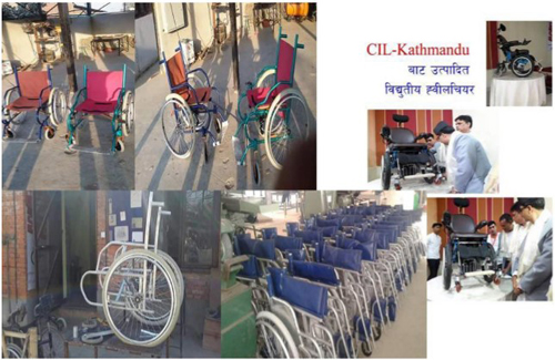 写真3：CILカトマンズは、ネパールで電動と手動の車いすを製造した。