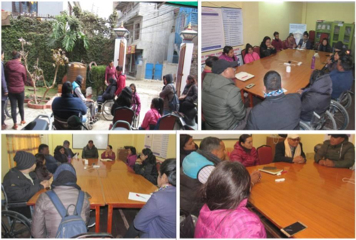 Picture 3: Group peer counseling and gratitude expression event conducted at office of CIL-Kathmandu of 27th December 2018.
