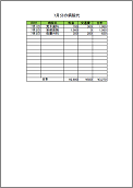 Excelの表で作った通院管理表の作品例