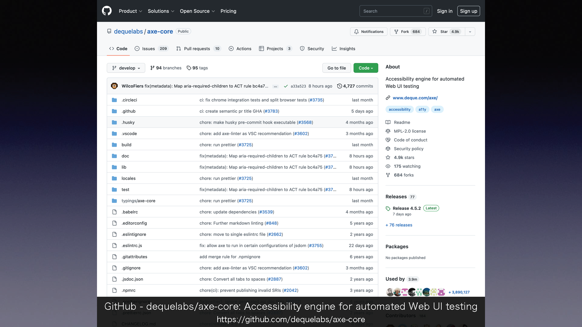 「GitHub - dequelabs/axe-core: Accessibility engine for automated Web UI testing」について掲載されたウェブページの画像
	